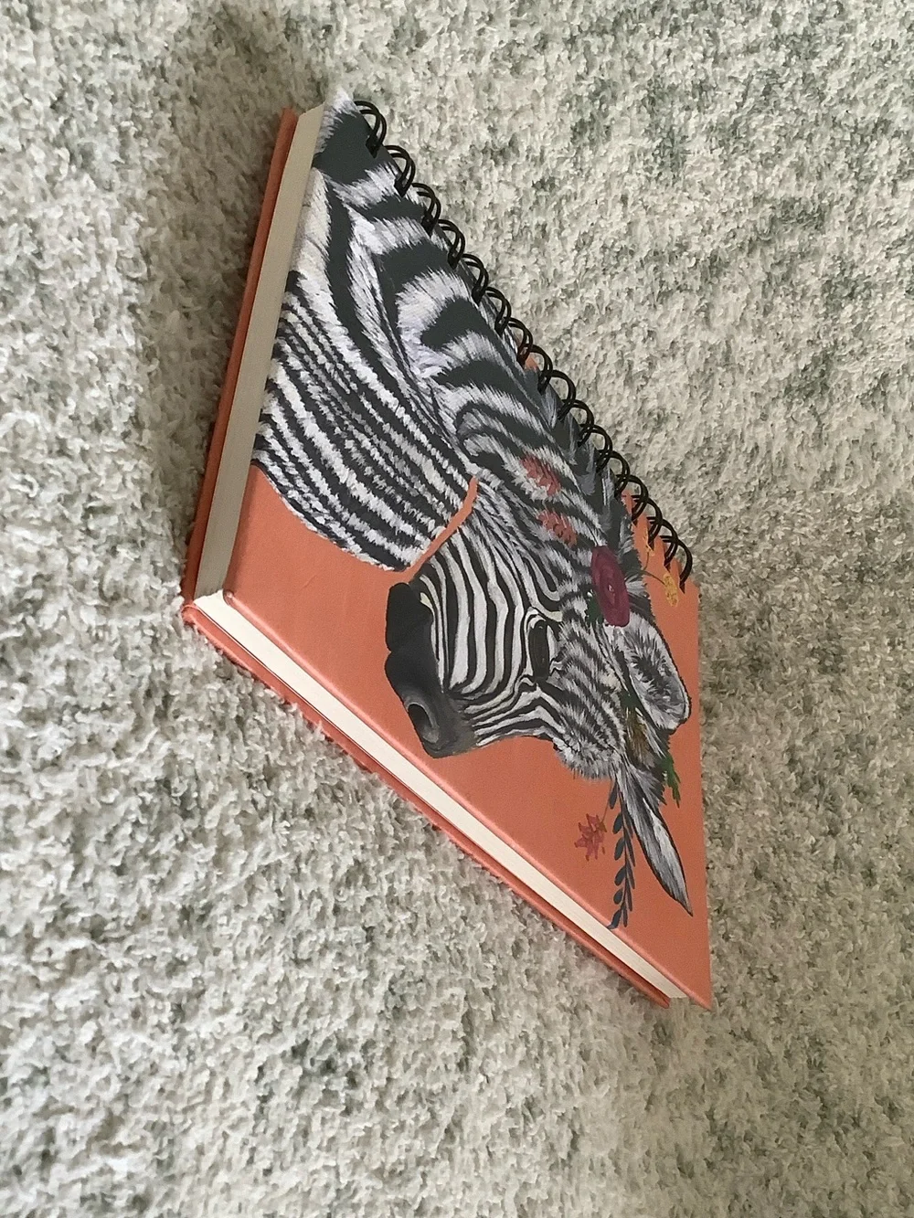 Floral Zebra Spiral Hardcover Journal Notebook ~120 lined pages NWT OCS Designs